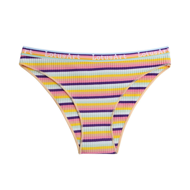 3 Pcs/ Cotton Striped Cheeky Panties